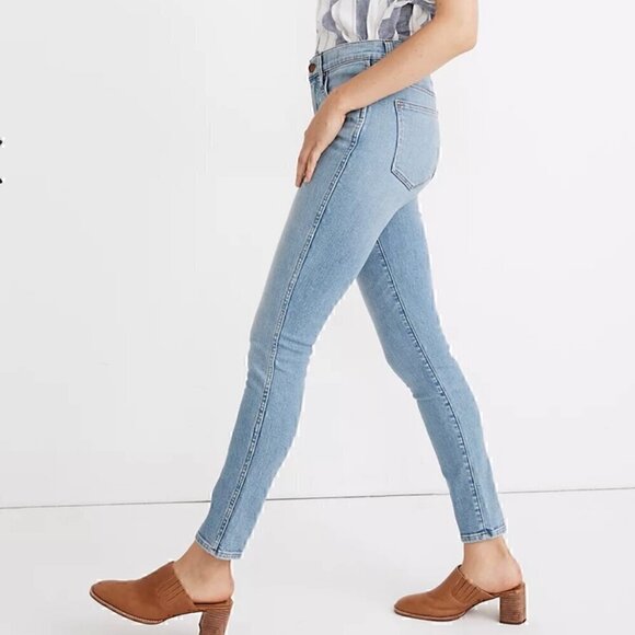 Madewell 10" High-Rise Skinny Jeans in Annapolis Light Wash Size 31 - Picture 3 of 15